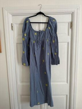 Free People Maxi Dress with Yellow Sun Embroidery